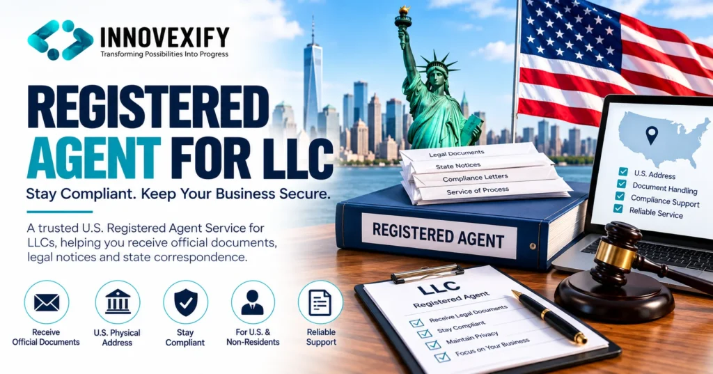 Registered agent for LLC in USA receiving official business and legal documents